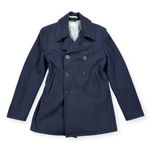 Club Monaco Peacoat Men's Small Navy Blue Double-Breasted Lined Blazer Vintage